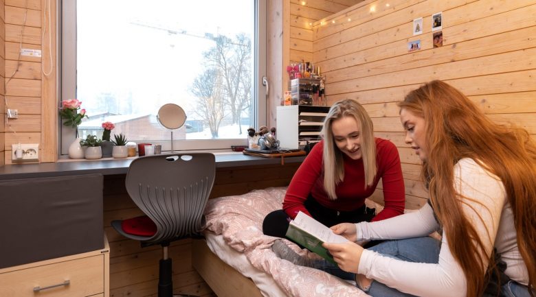 illustrasjonsbilde av et dobbeltrom med skillevegg.